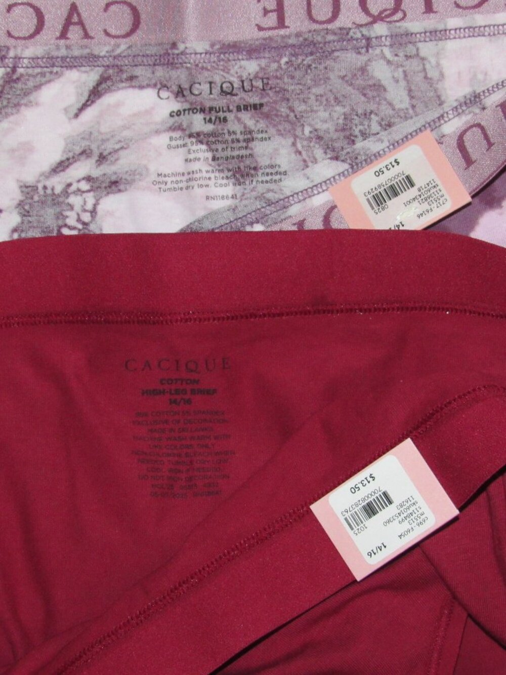 NWT Lot of 2 CACIQUE Cotton Brief Underwear Panties sz 14/16 High Leg Full - Picture 3 of 3